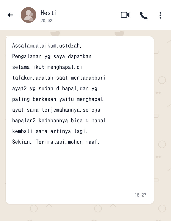 Testimoni WhatsApp Peserta - Hesti